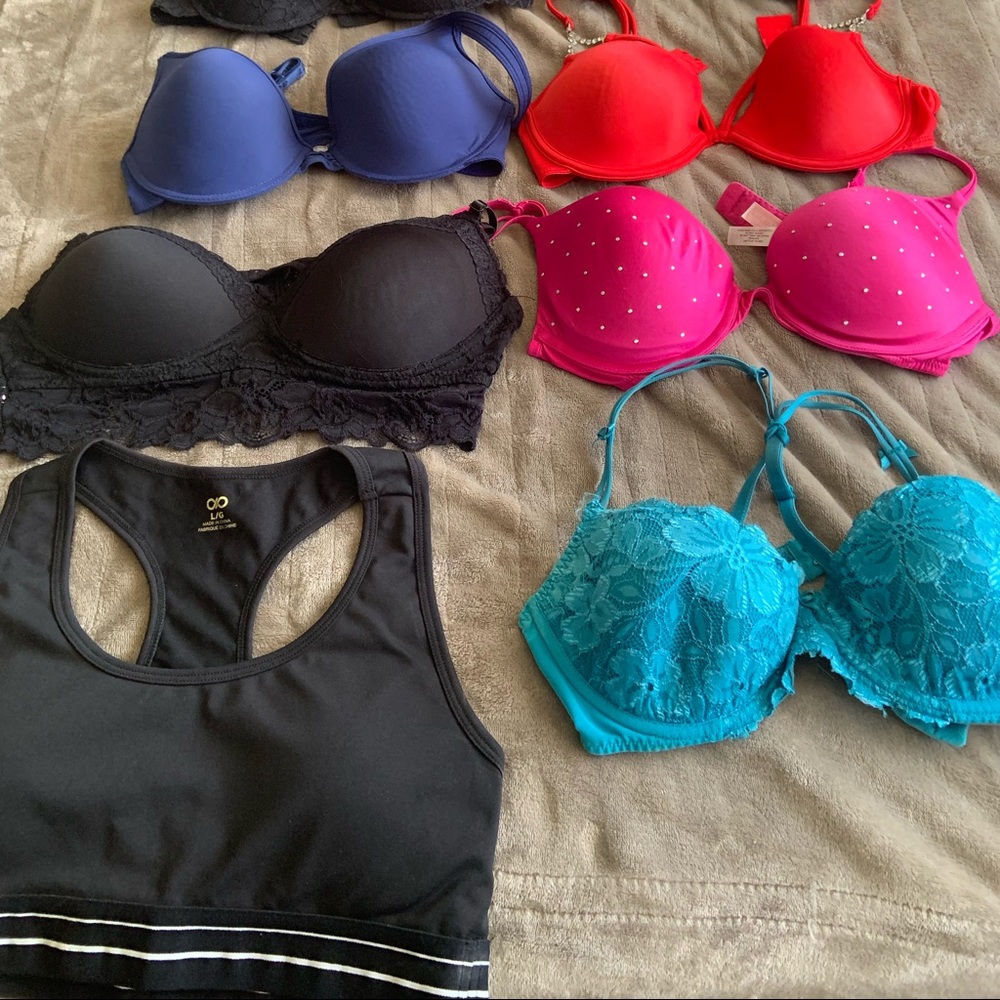 Various sexy bras; they vary from sizes 36B - 36C.